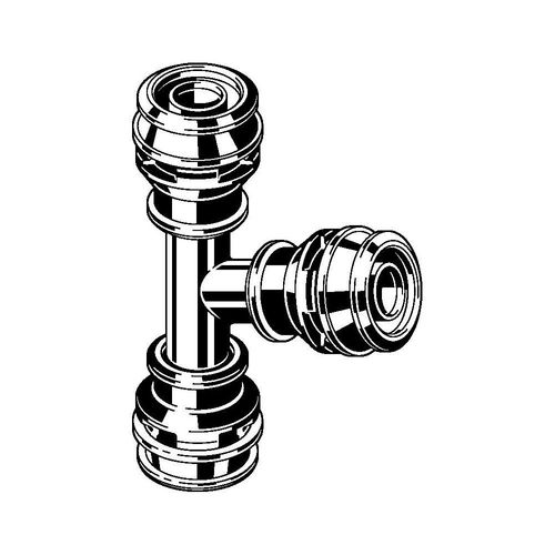 Viega T-Stück mit SC Raxinox 4418 in 16mm Stahl nichtrostend 723491