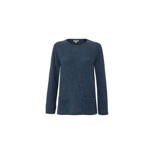 Pullover aus Alpakawolle, Melange blau, 36/38