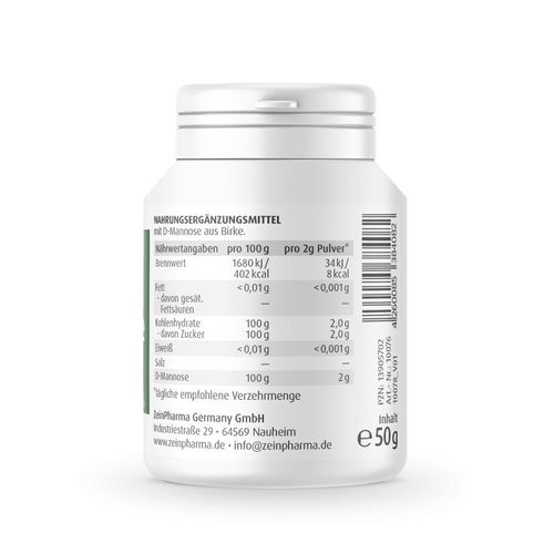 Zeinpharma, Natural D-Mannose Pulver 50g [238,00 EUR pro kg]