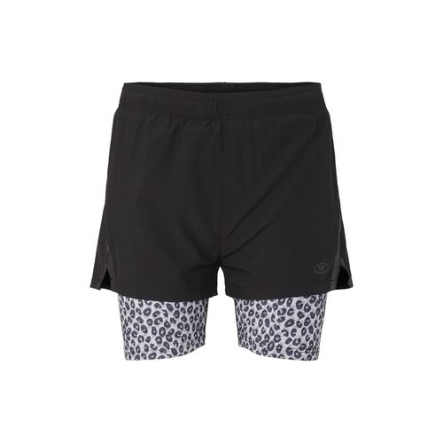 TOM TAILOR Damen 2-in-1 Shorts, schwarz, Gr. S