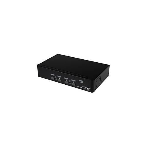 StarTech.com 4 Port DisplayPort USB KVM Switch mit Audio - DisplayPort Desktop KVM Umschalter mit USB Hub - 4xUSB Buchse 4xDP Buchse - KVM-/Audio-/USB-Switch - 4 Anschlüsse