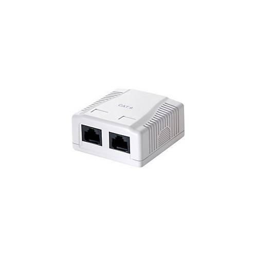 equip - Installationskasten Netzwerkoberfläche - CAT 6 - UTP - RJ-45 X 2 - Pure White, RAL 9010