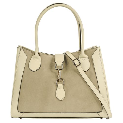 Shopper SAMANTHA LOOK, Damen, Gr. B/H/T: 34cm x 27cm x 15cm onesize, beige, Leder, clean, Taschen, echt Leder, Made in Italy