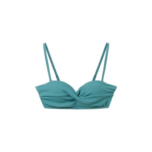 TOM TAILOR Damen Bandeau-Bikinitop, grün, Uni, Gr. 40C