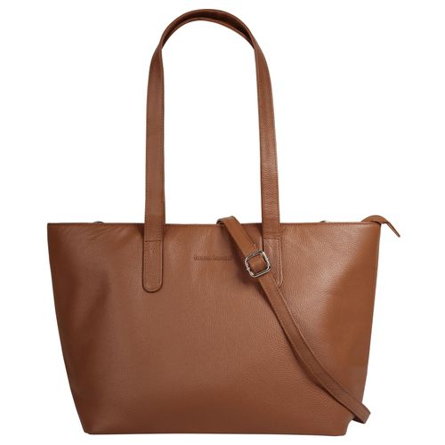 Shopper BRUNO BANANI Gr. B/H/T: 30cm x 25cm x 14cm onesize, braun Damen Taschen echt Leder