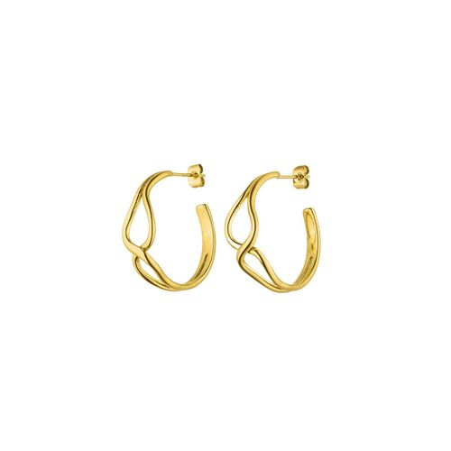 Wave Rush Hoops 14K Gold Plated