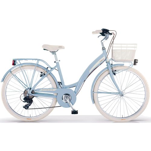 Cityrad MBM "PRIMAVERA" Fahrräder Gr. 43cm, 26 Zoll (66,04cm), blau (babyblau, babyblau) für Damen, Kettenschaltung