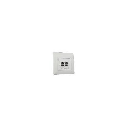 BTR IT CONNECT E-DAT C6 8/8(8) UP Cat.6 - Anschlussdose, Unterputz - CAT 6 - RJ-45 X 2 - Pure White, RAL 9010