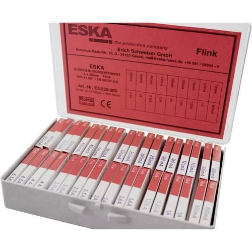 ESKA E3520800 Feinsicherung-Sortiment (Ø x L) 5 mm x 20 mm Flink -F- Inhalt 360 Teile