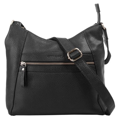 Umhängetasche BETTY BARCLAY, Damen, Gr. B/H/T: 32cm x 28cm x 8cm onesize, schwarz, Leder, Strukturmuster, Taschen, echt Leder