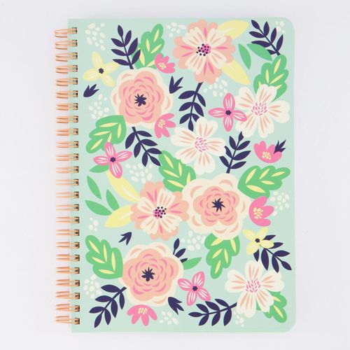 Mehrfarbiges Notizbuch mit Blumenmuster A5