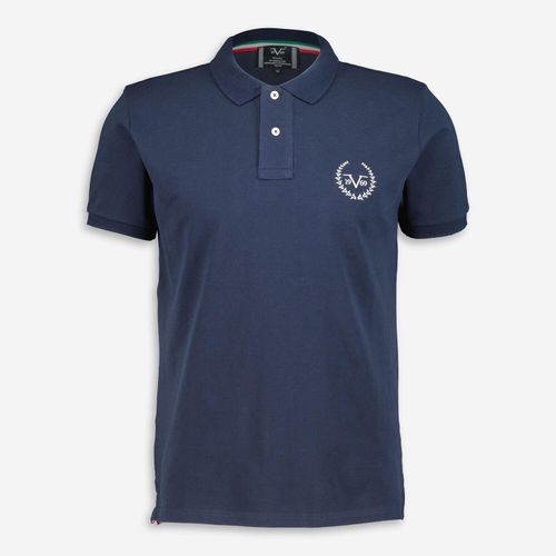 Dunkelblaues Poloshirt mit gesticktem Logo