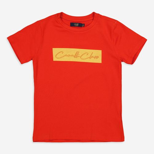 Rotes T-Shirt mit Logo