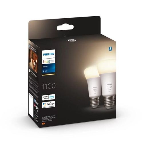 PHILIPS Hue White LED E27, 9,5 Watt Doppelpack, 8719514289192,