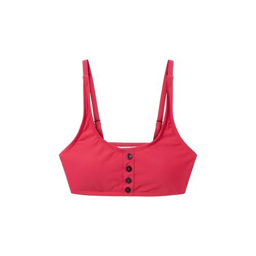 TOM TAILOR Damen Bikinitop mit Zierknöpfen, rosa, Uni, Gr. 40