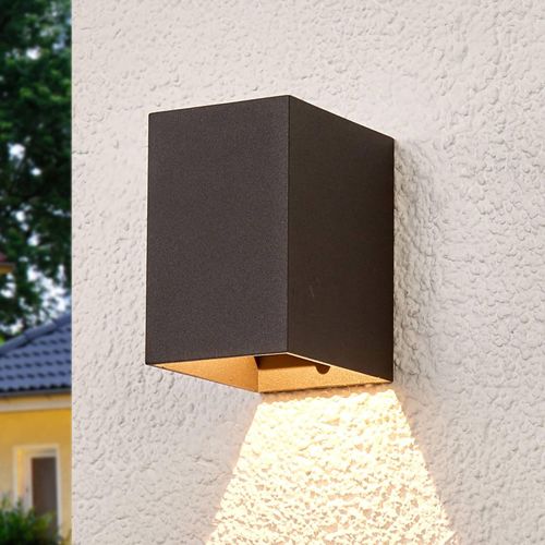 Dunkelgraue LED-Außenwandlampe Mikka