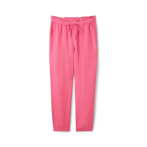 TOM TAILOR Damen Lockere Hose mit Leinen, rosa, Uni, Gr. 36/28