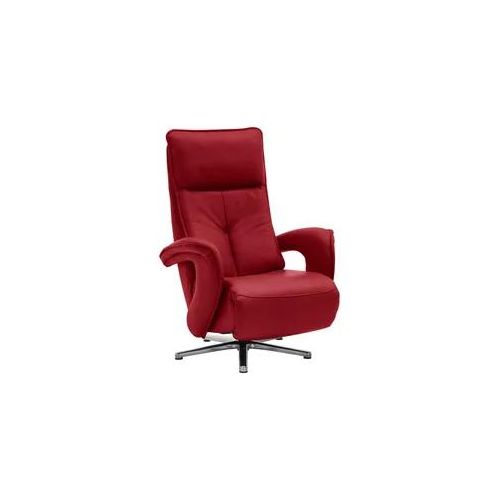 Valdera Relaxsessel , Rot , Leder , Echtleder , Rindleder , Uni , 77x110x87 cm , Goldenes M , Fußauswahl, Lederauswahl, Stoffauswahl , Wohnzimmer, Sessel, Ledersessel