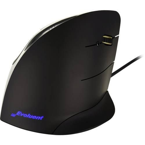 Evoluent Vertical Mouse Corded Right Hand Ergonomische Maus USB Optisch Schwarz, Silber 5 Tasten Ergonomisch