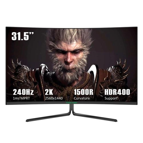 TITAN ARMY C32C1S 31,5 Zoll Gaming Monitor, 2K Auflösung, 240Hz Bildwiederholrate, 1500R Curved, 1ms GTG Rapid Response