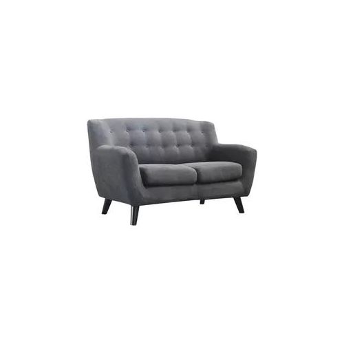 Luca Bessoni 2-Sitzer-Sofa , Schwarz, Dunkelgrau , Textil , Kautschukholz , massiv , 134x82x80.5 cm , Wohnzimmer, Sofas & Couches, Sofas, Textilsofas