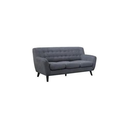 Luca Bessoni 3-Sitzer-Sofa , Schwarz, Dunkelgrau , Textil , Kautschukholz , massiv , 181x82x85 cm , Wohnzimmer, Sofas & Couches, Sofas, Textilsofas