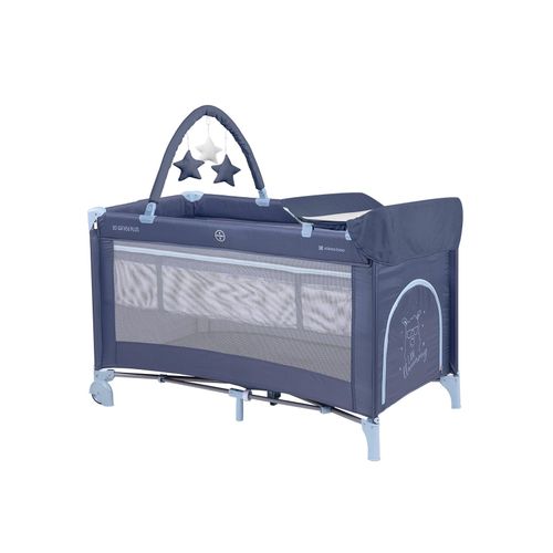 Kikkaboo Reisebett So Gifted Plus zwei Ebenen, Spielbogen, Wickelauflage, Räder blau