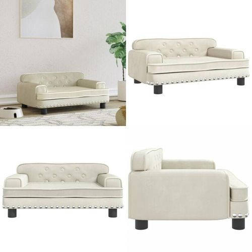 Hundebett Creme 70x45x30 cm Samt - Hundebett - Hundebetten - Home & Living - Creme