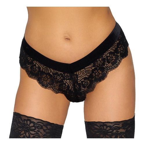 Panties aus Spitze mit Samtbund