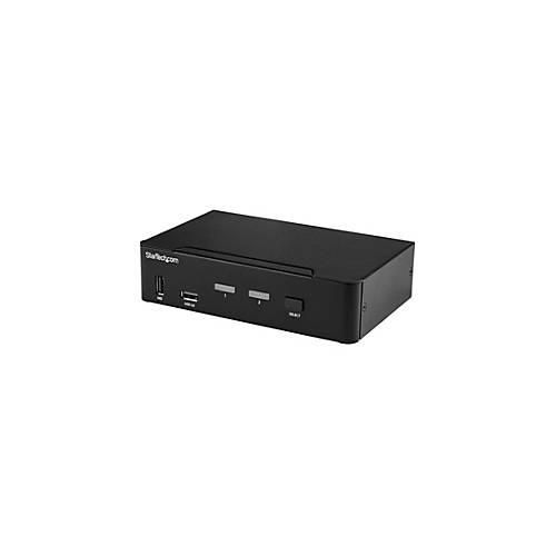 StarTech.com 2 Port DisplayPort KVM Switch mit USB 3.0 - 4K 60Hz - DisplayPort 1.2 KVM - TAA konform - KVM-/Audio-/USB-Switch - 2 Anschlüsse - TAA-konform