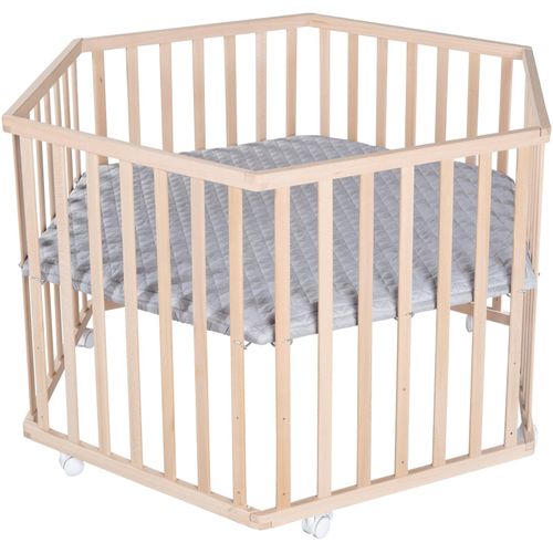 roba® Laufgitter »Style, buche, 6-eckig«, bis 15 kg, mit Schutzeinlage und Nestchen
