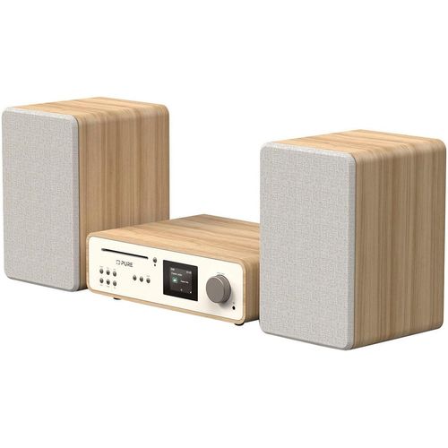 PURE Lautsprechersystem "Classic Stereo" Lautsprecher weiß (baumwollweiß/eiche)