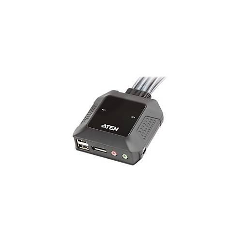 ATEN CS22DP - KVM-/Audio-/USB-Switch - 2 x KVM/Audio/USB - 1 lokaler Benutzer - Desktop