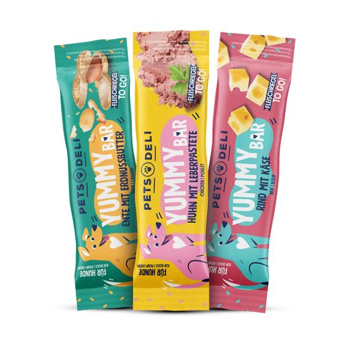 Snack Probierpaket Yummy Bar für Hunde - 3x25g