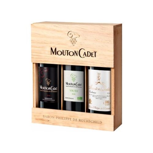 Wein Geschenkset Mouton Cadet Panache - Baron Philippe de Rothschild - 3 fl