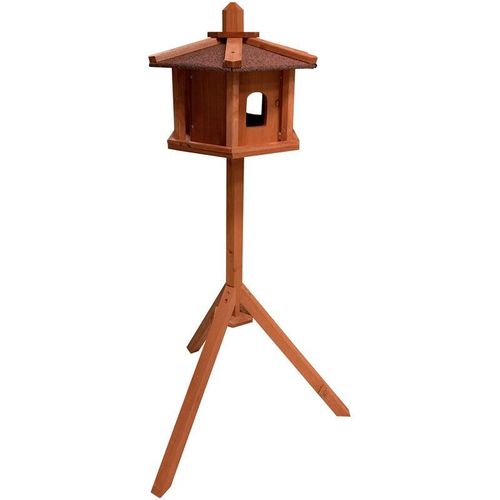 Vogelfutterhaus 110 cm mit Dreifuß, Vogelhaus aus Holz, wetterfestes Vogelfutterhäuschen mit Ständer, Futterhäuschen für Vögel - Toboli