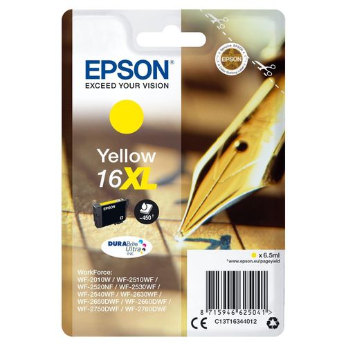 Original Epson WorkForce WF-2010 W (C13T16344012 / 16XL) Druckerpatrone Gelb