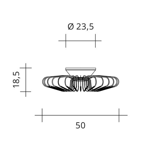 LED-Deckenleuchte Filo, beige, Metall, Ø 50 cm, 2.700 K