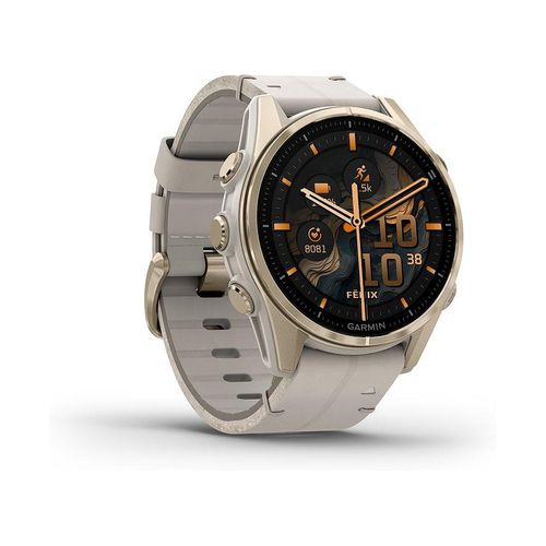 Garmin Smartwatch Fenix 8 - 43 mm AMOLED Sapphire Nebelgrau Softgold 010-02903-40