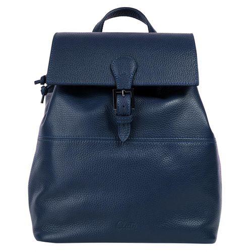 Cityrucksack CLUTY Gr. B/H/T: 26cm x 31cm x 14cm, blau Rucksäcke echt Leder, Made in Italy