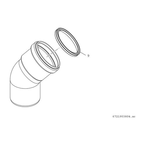 BOSCH Abgaszubehör FC-SE80-45 Abgasbogen 45 Gr, d:80mm 7738112653