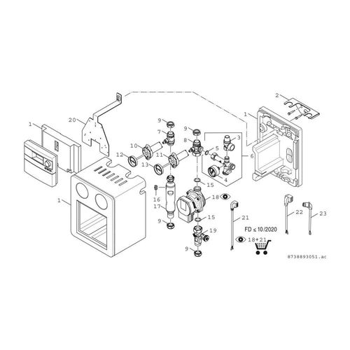 BOSCH Zub. Solartechnik AGS10 B-sol100-2 Solarstation AGS10+Solarregler Bsol100-2 7735600352