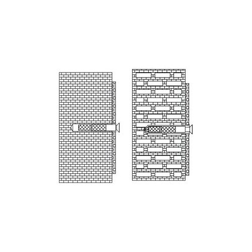 Hewi System 100 Befestigung BM18.4 Holzblocksteine, Holzlochziegel, Z-21.3-1830, für Stützklappgriffe