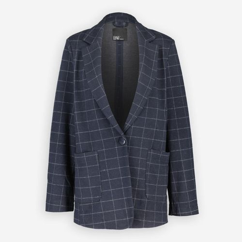 Dunkelblauer Blazer mit Karomuster