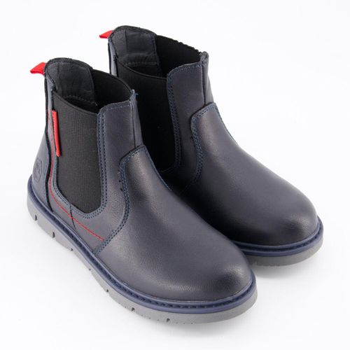 Dunkelblaue Gohan Stiefel mit elastischen Einsätzen