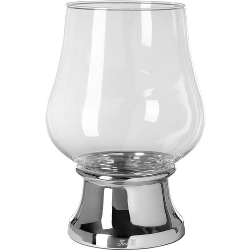 Windlicht FINK "PALINA" Kerzenhalter Gr. H: 36,5cm, silberfarben Kerzenhalter mit Glas, vernickelt