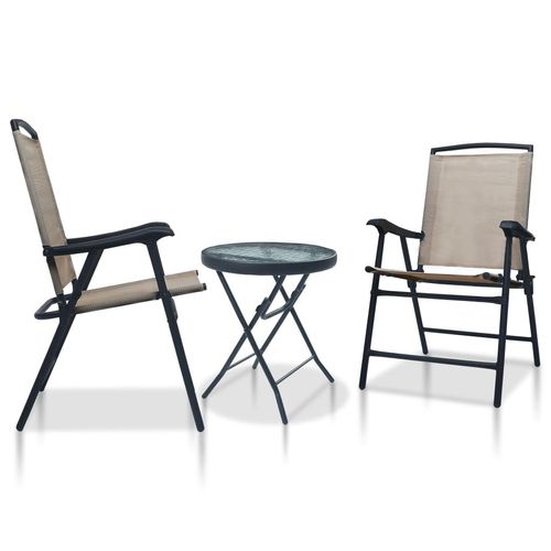 vidaXL 3-tlg. Bistro-Set Taupe Stahl