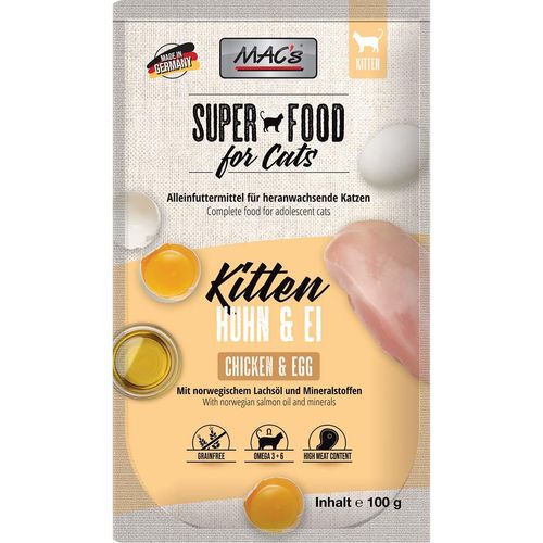 MAC's Cat Pouchpack Kitten Huhn & Ei 12x100g