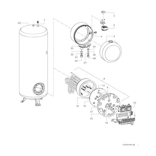 BOSCH Standspeicher TR2000TF 200 T 1545x550x690, 6kW, 200 L, Ein-/Zweikreis 7736504808