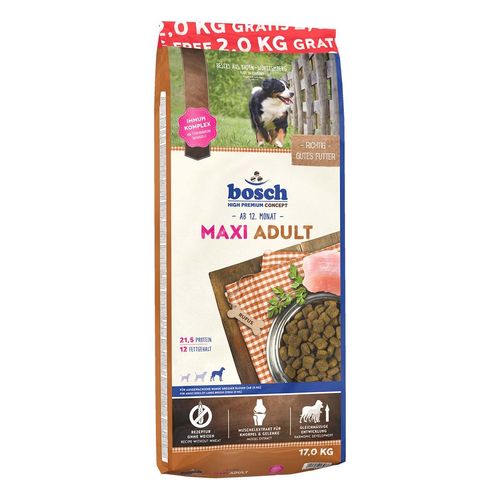 Bosch Hundefutter Maxi Adult 15kg + 2kg GRATIS